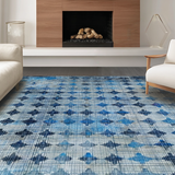 Ultra Soft Area Rug, Non Slip, Stain Resistant, Washable Area Rugs for Living Room, Bedroom, Artistic Bow Carpet(Blue)