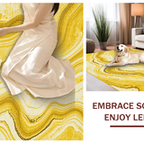 Ultra Soft Area Rug, Non Slip, Stain Resistant, Washable Area Rugs for Living Room, Bedroom, Warm Earth Tone Textured Pattern(Yellow)