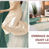 Ultra Soft Area Rug, Non Slip, Stain Resistant, Washable Area Rugs for Living Room, Bedroom, Elegant Sage Green Geometric Motif(Green)