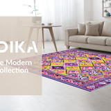 Ultra Soft Area Rug, Non Slip, Stain Resistant, Washable Area Rugs for Living Room, Bedroom, Whimsical Multi-Hued Geometric Style(Yellow)