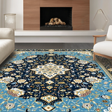 Ultra Soft Area Rug, Non Slip, Stain Resistant, Washable Area Rugs for Living Room, Bedroom, Striking Modern Lattice Patterns(Blue)