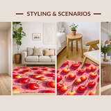 Ultra Soft Area Rug, Non Slip, Stain Resistant, Washable Area Rugs for Living Room, Bedroom, Quirky Cherry Inspired Rug(Red)