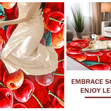 Ultra Soft Area Rug, Non Slip, Stain Resistant, Washable Area Rugs for Living Room, Bedroom, Fresh Contemporary Fruit Design(Red)