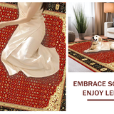 Ultra Soft Area Rug, Non Slip, Stain Resistant, Washable Area Rugs for Living Room, Bedroom, Timeless Earthy Floral Elements(Red)