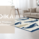 Ultra Soft Area Rug, Non Slip, Stain Resistant, Washable Area Rugs for Living Room, Bedroom, Serene Nautical Palette Composition(Blue)