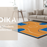 Ultra Soft Area Rug, Non Slip, Stain Resistant, Washable Area Rugs for Living Room, Bedroom, Energetic Modern Athletic Theme(Brown)