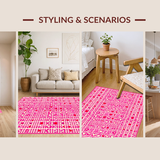 Ultra Soft Area Rug, Non Slip, Stain Resistant, Washable Area Rugs for Living Room, Bedroom, Eclectic Heart-Shaped Living Accessory(Pink)