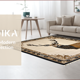 Ultra Soft Area Rug, Non Slip, Stain Resistant, Washable Area Rugs for Living Room, Bedroom, Glamorous Multicolored Animal Motif(Beige)