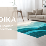Ultra Soft Area Rug, Non Slip, Stain Resistant, Washable Area Rugs for Living Room, Bedroom, Minimalist Aqua Gradation Aesthetic(Beige)