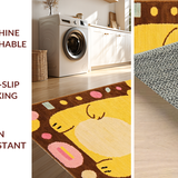 Ultra Soft Area Rug, Non Slip, Stain Resistant, Washable Area Rugs for Living Room, Bedroom, Cozy Teddy Bear Lettering Pattern(Yellow)