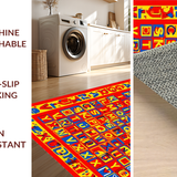 Ultra Soft Area Rug, Non Slip, Stain Resistant, Washable Area Rugs for Living Room, Bedroom, Vibrant Animal Illustration Design(Red)