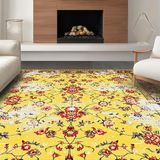 Ultra Soft Area Rug, Non Slip, Stain Resistant, Washable Area Rugs for Living Room, Bedroom, Chic Retro Floral Fusion(Yellow)