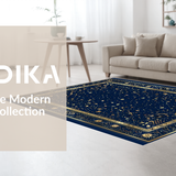 Ultra Soft Area Rug, Non Slip, Stain Resistant, Washable Area Rugs for Living Room, Bedroom, Chic Esoteric Cosmic Elements(Blue)
