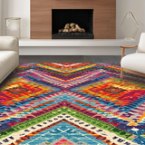 Ultra Soft Area Rug, Non Slip, Stain Resistant, Washable Area Rugs for Living Room, Bedroom, Artisan Braided Textured Appeal(Red)