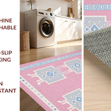 Ultra Soft Area Rug, Non Slip, Stain Resistant, Washable Area Rugs for Living Room, Bedroom, Lively Geometric Child's Wonderland(Pink)