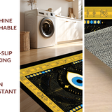 Ultra Soft Area Rug, Non Slip, Stain Resistant, Washable Area Rugs for Living Room, Bedroom, Rustic Symmetrical Eye Arrangement(Black)