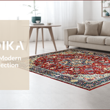 Ultra Soft Area Rug, Non Slip, Stain Resistant, Washable Area Rugs for Living Room, Bedroom, Rustic Vibrant Floral Arrangement(Red)