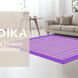 Ultra Soft Area Rug, Non Slip, Stain Resistant, Washable Area Rugs for Living Room, Bedroom, Elegant Symmetrical Purple Pattern(Purple)