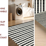 Ultra Soft Area Rug, Non Slip, Stain Resistant, Washable Area Rugs for Living Room, Bedroom, Classic Checkered Indoor Rug(Black)