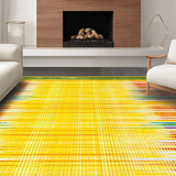 Ultra Soft Area Rug, Non Slip, Stain Resistant, Washable Area Rugs for Living Room, Bedroom, Charming Whimsical Rainbow Design(Yellow)