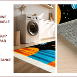 Ultra Soft Area Rug, Non Slip, Stain Resistant, Washable Area Rugs for Living Room, Bedroom, Celestial Multicolor Planetary Display(Black)
