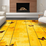 Ultra Soft Area Rug, Non Slip, Stain Resistant, Washable Area Rugs for Living Room, Bedroom, Charming Vintage Flower Arrangement(Yellow)