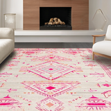 Ultra Soft Area Rug, Non Slip, Stain Resistant, Washable Area Rugs for Living Room, Bedroom, Chic Minimalist Floral Design(Pink)
