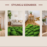 Ultra Soft Area Rug, Non Slip, Stain Resistant, Washable Area Rugs for Living Room, Bedroom, Modern Leaf-Shaped Bedroom Plush Nature-Inspired Carpet(Green)