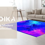 Ultra Soft Area Rug, Non Slip, Stain Resistant, Washable Area Rugs for Living Room, Bedroom, Transcendent Nebula Inspired Design(Blue)