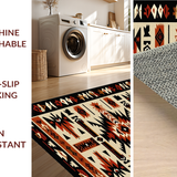 Ultra Soft Area Rug, Non Slip, Stain Resistant, Washable Area Rugs for Living Room, Bedroom, Earthy Toned Tribal Art Design(Beige)