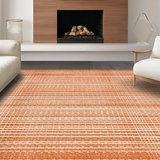 Ultra Soft Area Rug, Non Slip, Stain Resistant, Washable Area Rugs for Living Room, Bedroom, Chic Rubber Backed Design(Orange)