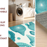 Ultra Soft Area Rug, Non Slip, Stain Resistant, Washable Area Rugs for Living Room, Bedroom, Coastal Striped Seafoam Aesthetic(Green)