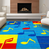 Ultra Soft Area Rug, Non Slip, Stain Resistant, Washable Area Rugs for Living Room, Bedroom, Harmonious Chromatic Circle Pattern(Blue)