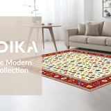 Ultra Soft Area Rug, Non Slip, Stain Resistant, Washable Area Rugs for Living Room, Bedroom, Eclectic Bright Abstract Design(Red)