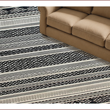 Ultra Soft Area Rug, Non Slip, Stain Resistant, Washable Area Rugs for Living Room, Bedroom, Stylish Minimalist Patterned Piece(Black)
