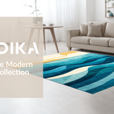 Contemporary Swirling Aquatic Design(Blue)