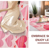 Ultra Soft Area Rug, Non Slip, Stain Resistant, Washable Area Rugs for Living Room, Bedroom, Whimsical Fluffy Heart Aesthetic(Pink)