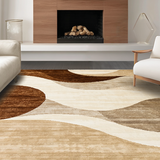 Ultra Soft Area Rug, Non Slip, Stain Resistant, Washable Area Rugs for Living Room, Bedroom, Rustic Warm Neutral Motifs(Beige)