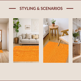 Ultra Soft Area Rug, Non Slip, Stain Resistant, Washable Area Rugs for Living Room, Bedroom, Retro Arch Abstract(Orange)
