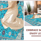 Ultra Soft Area Rug, Non Slip, Stain Resistant, Washable Area Rugs for Living Room, Bedroom, Durable Wool Entryway Pastel Area Rug(Blue)