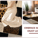 Ultra Soft Area Rug, Non Slip, Stain Resistant, Washable Area Rugs for Living Room, Bedroom, Luxurious Exotic Print Statement(Black)