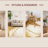 Ultra Soft Area Rug, Non Slip, Stain Resistant, Washable Area Rugs for Living Room, Bedroom, Elegant Neutral Tone Gradation(Beige)