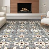 Ultra Soft Area Rug, Non Slip, Stain Resistant, Washable Area Rugs for Living Room, Bedroom, Elegant Warm Toned Trellis Style(Gray)