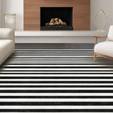 Modern Stripe Fusion with Contrasting Lines and Bold Graphic(Black)