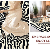 Ultra Soft Area Rug, Non Slip, Stain Resistant, Washable Area Rugs for Living Room, Bedroom, Ivory Black Animal Design Hallway Carpet(Black)