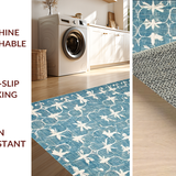 Ultra Soft Area Rug, Non Slip, Stain Resistant, Washable Area Rugs for Living Room, Bedroom, Chic Ribbon Knot Accent Rug Blue Bow Motif Decorative Plush Bath Mat(Blue)