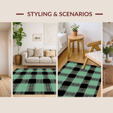 Ultra Soft Area Rug, Non Slip, Stain Resistant, Washable Area Rugs for Living Room, Bedroom, Timeless Farmhouse Plaid Appeal(Gray)