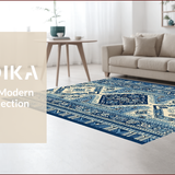 Ultra Soft Area Rug, Non Slip, Stain Resistant, Washable Area Rugs for Living Room, Bedroom, Modern Denim Home Office High-Traffic Area Rug(Blue)