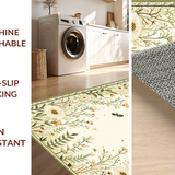 Ultra Soft Area Rug, Non Slip, Stain Resistant, Washable Area Rugs for Living Room, Bedroom, Stylish Ethereal Insect and Flora Blend(Ivory)