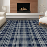 Cozy Blue and Gray Trellis(Blue)